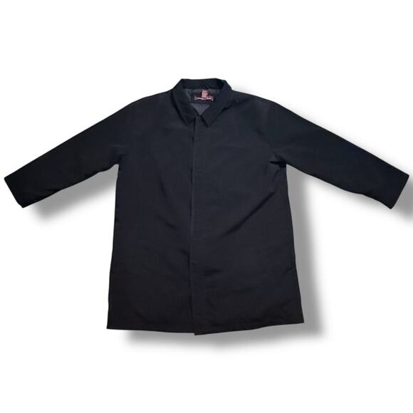 Vintage Merona Overcoat Mens Black Button Down Cloak Jacket Y2K Size XL - Picture 3 of 6